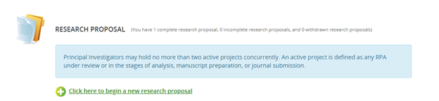 Research Proposal Screen Shot